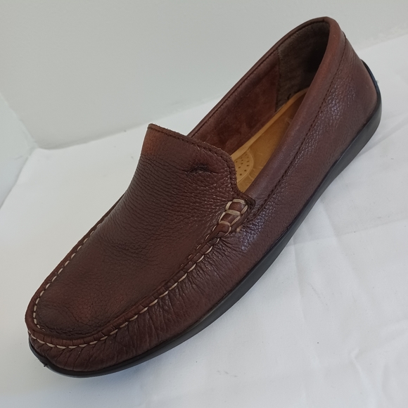 Tommy Bahama men's orion leather slip-on  loafers Brown size 9.5m - Picture 11 of 12